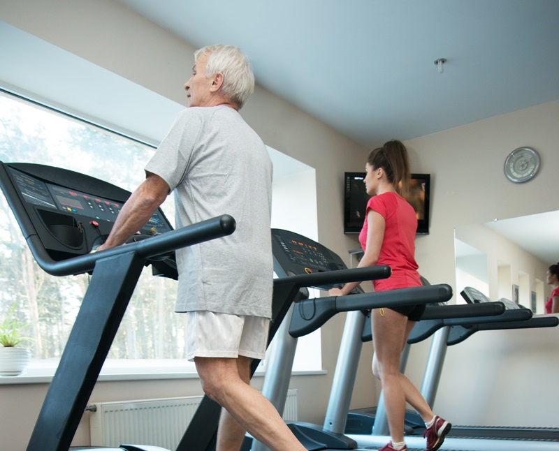 Gaining Muscle Over 50 - Older Man on Treadmill